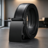 Matte Black Automatic Buckle Business Belt